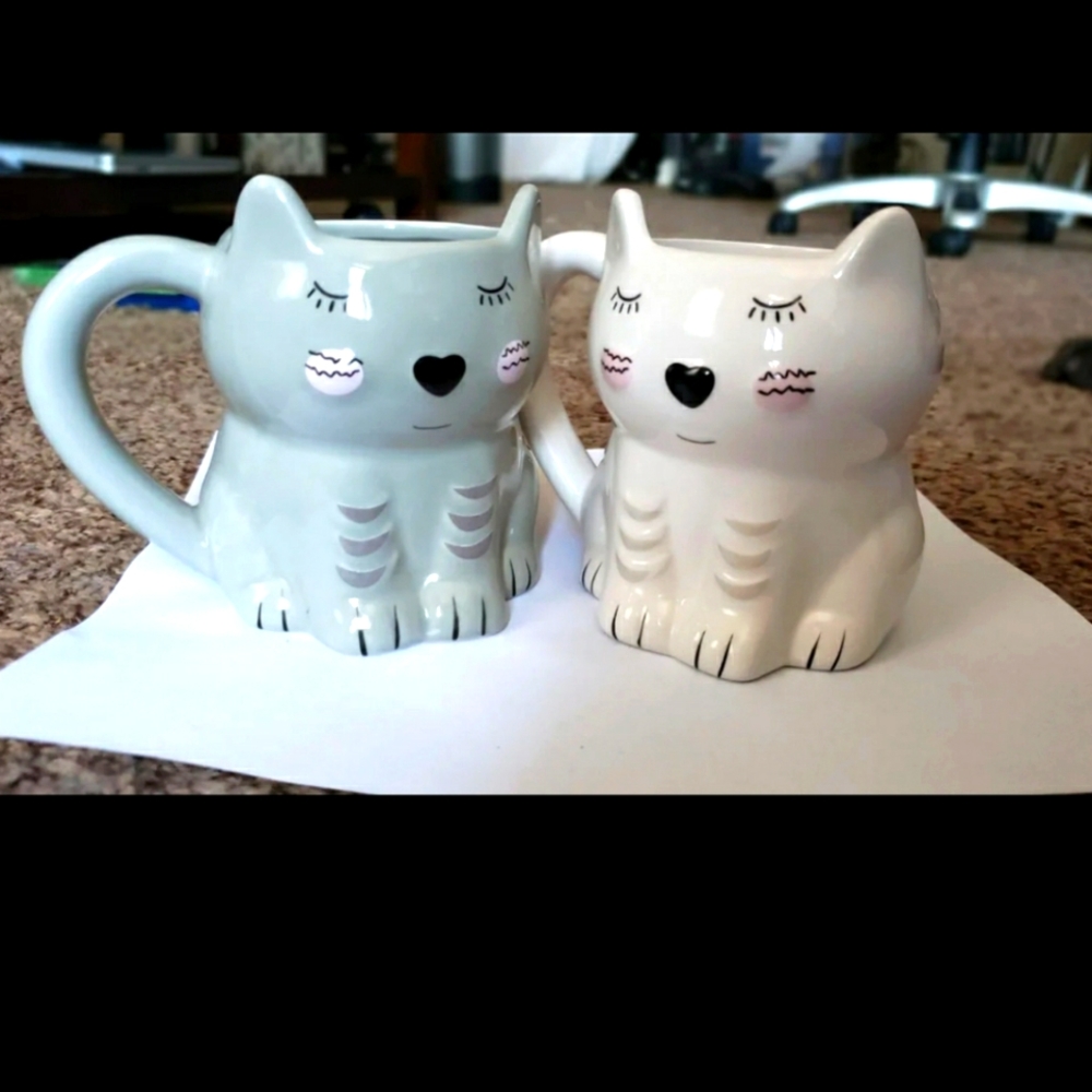 Whimsical Cupboards Cat Mugs Rae Dunn